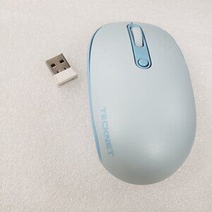 TECKNET Wireless Mouse for Laptop, 2.4GHz USB Mini Cordless Sky Blue TK-MS006
